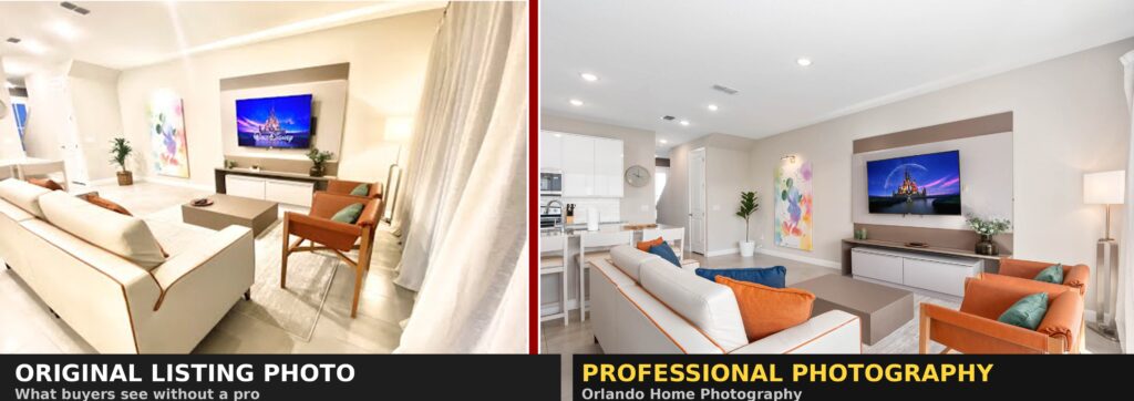 Original listing phone photo vs professional real estate photography Orlando
