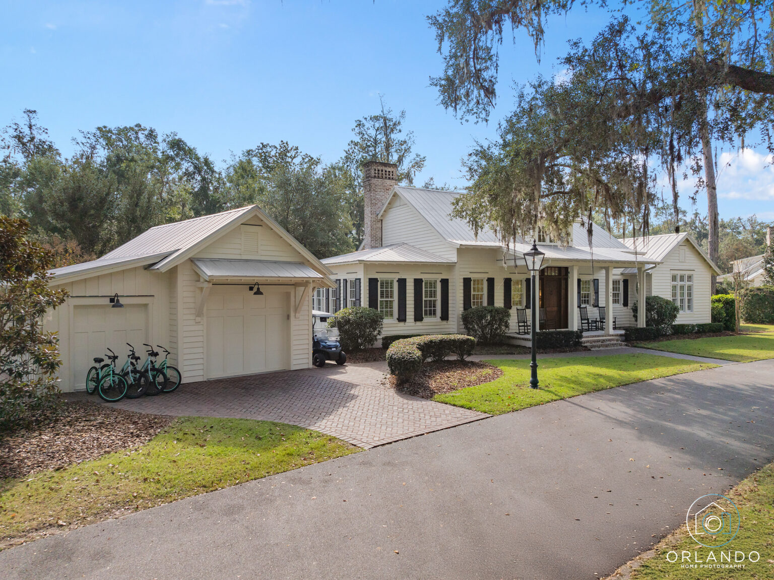 Montage Palmetto Bluff resort residence exterior with live oaks