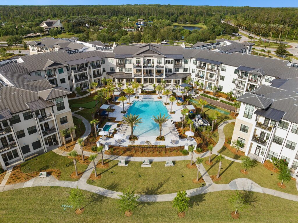 Aerial drone photo of the Starling at Nocatee senior living campus
